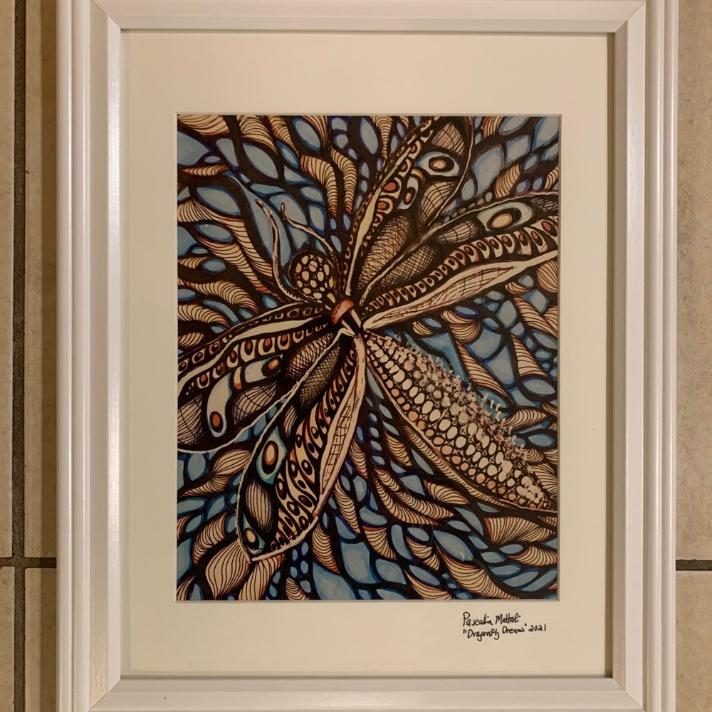 - Framed Dragonfly Journey print - 8 by 10 s…